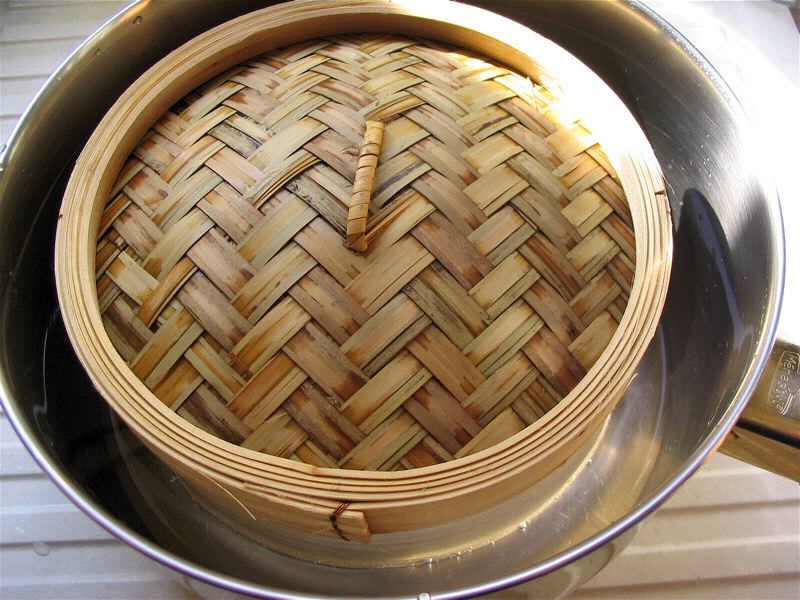 Panier vapeur en bambou à 2 étages avec couvercle, paniers alimentaires  chinois, cuiseur vapeur en acier inoxydable, cuisson saine pour légumes
