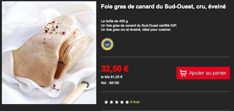 Foie gras de canard cru extra IGP Sud-Ouest - 550g